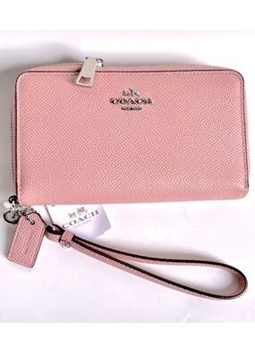 NWT Coach BLUSH Double Zip Phone Wallet